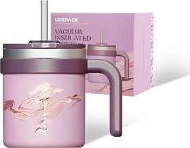UZSPACE Thermobecher 500 ml mit Strohhalm &