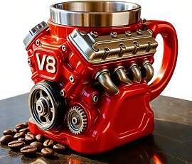 V8 Motor Kaffeetasse, Kaffeetasse V8 Motor Design