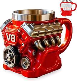 V8 Motor Kaffeetasse, V8 Motor Becher Auto Design