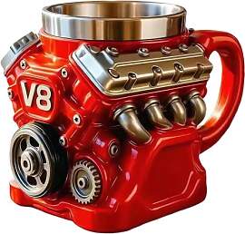 V8 Motor Tasse,Rote Motor Kaffeetasse Auto Motoren 
