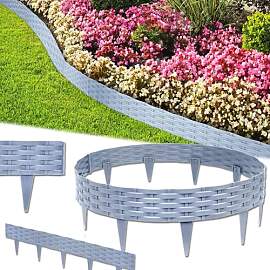 VA-Cerulean Kunststoff Rasenkante, 5M Rattan-Optik 