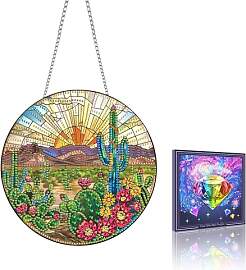 VAIIEYO 5D DIY Diamond Painting Anhänger Kaktus,