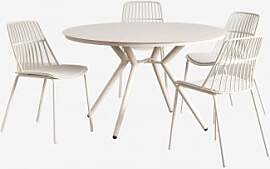 Valerie Rundes Aluminium-tischset (ø100 Cm) Und 4 