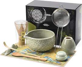 Vallavin 9‑in‑1 Matcha Set mit Matchaschale