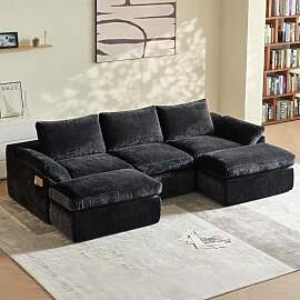 Vamcheer Ecksofa mit Schlaffunktion (Vollschaum) - 
