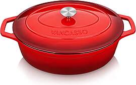 vancasso Gusseisen Topf Brot Backen, Bräter Oval