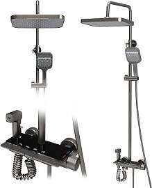 VANCOCO Gunmetal Grau Thermostat Duschsystem