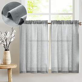 Vangao Leinenoptik Scheibengardinen Küche Modern