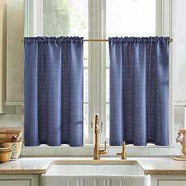Vangao Scheibengardinen Modern küche Blau