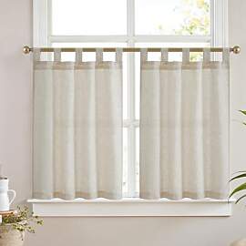 Vangao Scheibengardinen Modern Küche Natur Beige