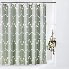 VANZAVANZU Geometrisch Duschvorhang mit Metall