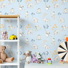 VaryFloral Selbstklebende Tapete Blauer Elefant