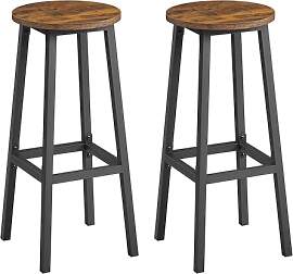 VASAGLE Barhocker, 2er Set, Barstühle,