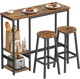 VASAGLE Bartisch mit 2 Barstühlen,
