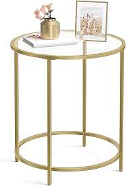 VASAGLE Beistelltisch rund, Kleiner Couchtisch,