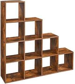 VASAGLE Bücherregal braun 129,5 x 29,0 x 129,5