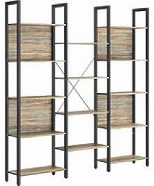 VASAGLE Bücherregal eiche, schwarz 158,0 x 24,0 x 