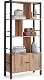 VASAGLE Bücherregal eiche, schwarz 74,0 x 30,0 x