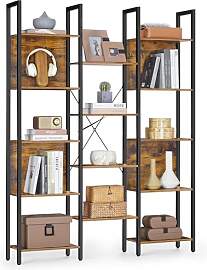 VASAGLE Bücherregal, Standregal mit 14 Ablagen,