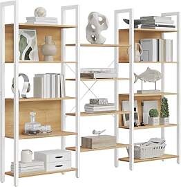 VASAGLE Bücherregal, Standregal mit 14 Ablagen,