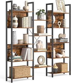 VASAGLE Bücherregal, Standregal mit 14 Ablagen,