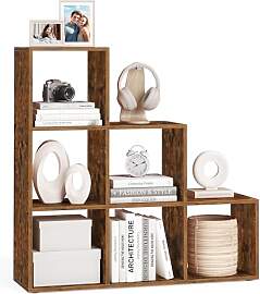 VASAGLE Bücherregal, Treppenregal, Trennwand,