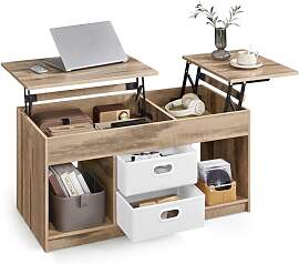 VASAGLE Couchtisch, höhenverstellbarer