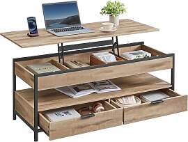 VASAGLE Couchtisch, höhenverstellbarer