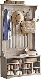 VASAGLE Garderobenständer mit Schuhbank,