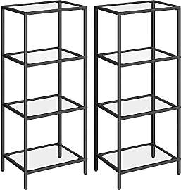 VASAGLE Regal mit 4 Ablagen, 2er Set, Badregal,