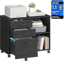 VASAGLE Rollcontainer, Aktenschrank, mit 3