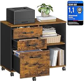 VASAGLE Rollcontainer, Aktenschrank, mit 3