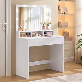 VASAGLE Schminktisch, mit LED-Beleuchtung,