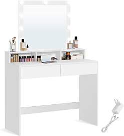 VASAGLE Schminktisch mit LED-Beleuchtung,