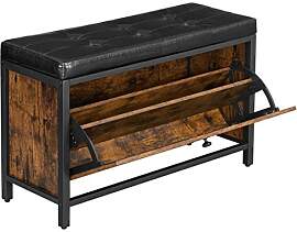 VASAGLE Schuhbank, gepolsterter Schuhorganizer mit 