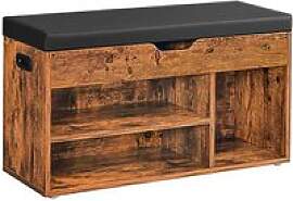 VASAGLE Schuhbank LHS30BX braun, schwarz Holz 80,0 