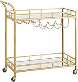 VASAGLE Servierwagen gold 86,0 x 38,0 x 90,0 cm