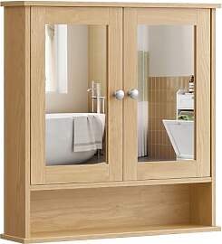 VASAGLE Spiegelschrank, Badschrank, Wandschrank,