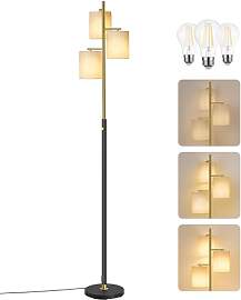 VASAGLE Stehleuchte, Standleuchte, Stehlampe mit 3 