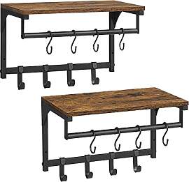 VASAGLE Wandgarderobe 2er Set, Garderobe mit