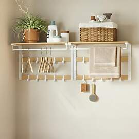 VASAGLE Wandgarderobe 2er Set, mit Ablage,