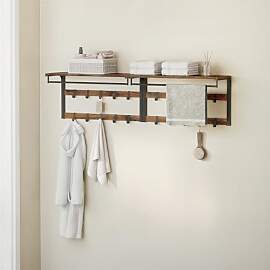 VASAGLE Wandgarderobe 2er Set, mit Ablage,
