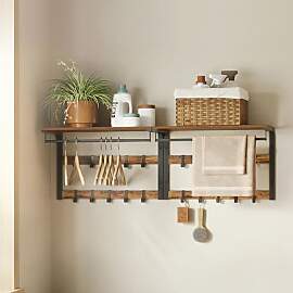 VASAGLE Wandgarderobe 2er Set, mit Ablage,