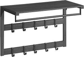 VASAGLE Wandgarderobe, mit Ablage, Wandregal mit