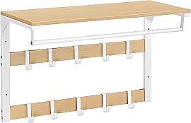 VASAGLE Wandgarderobe, mit Ablage, Wandregal mit