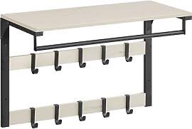 VASAGLE Wandgarderobe, mit Ablage, Wandregal mit