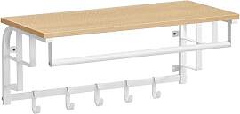 VASAGLE Wandgarderobe mit Ablage, Wandregal, mit 5 