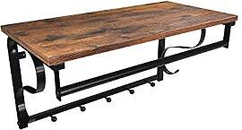 VASAGLE Wandgarderobe mit Regal, 5 Haken,