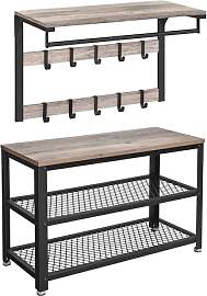 VASAGLE Wandgarderobe, Schuhbank, Wandregal mit