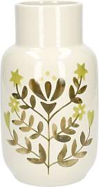 Vase dekorativ, steingut, grün, ø11 x 20 cm -